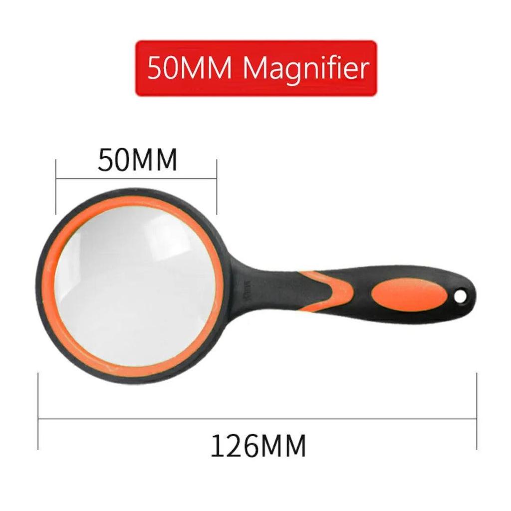 10X Handheld Magnifying Glass 50mm Lens orange by HitMyNeed