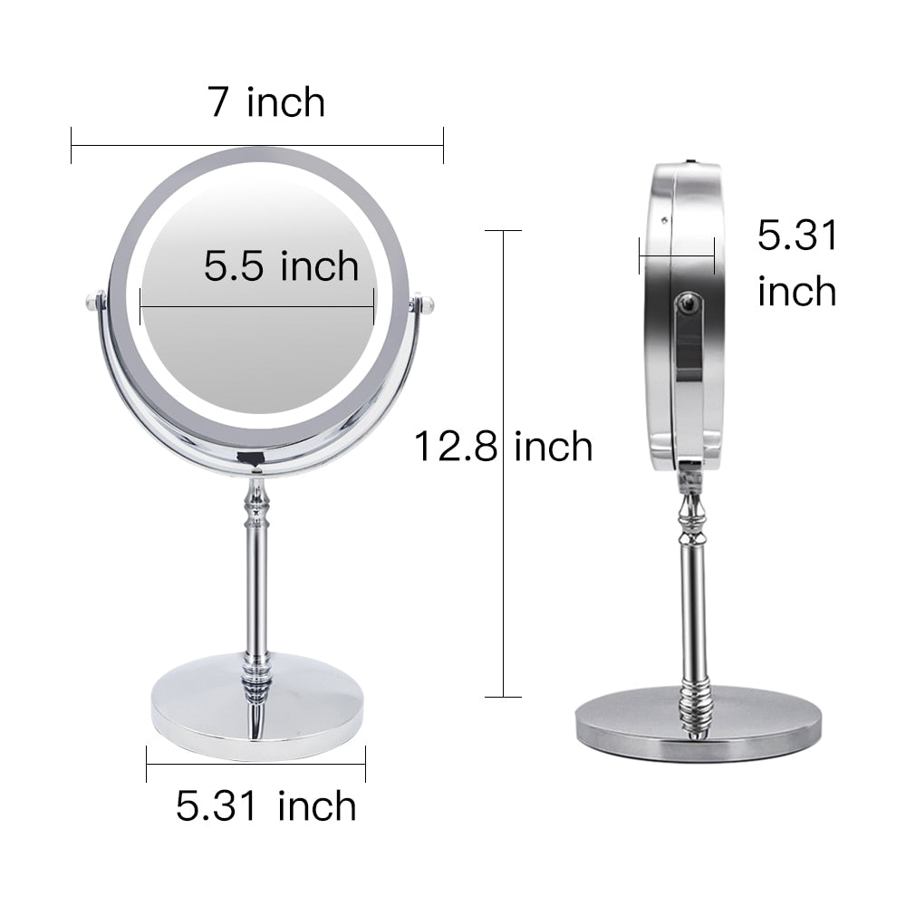 10x Magnifying LED Cosmetic Mirror with Swivel Base by HitMyNeed
