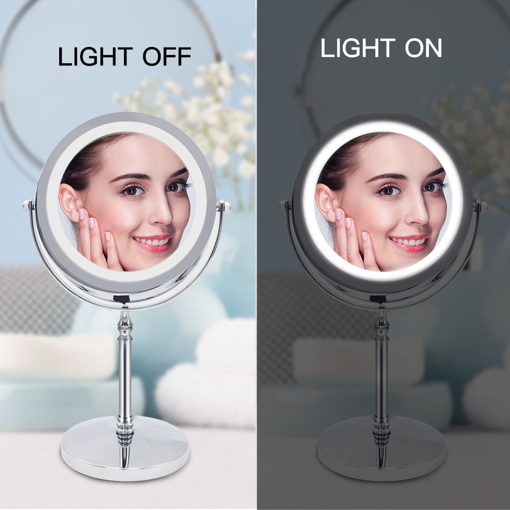 10x Magnifying LED Cosmetic Mirror with Swivel Base by HitMyNeed