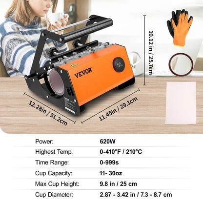 11-30oz Tumbler & Mug Heat Press with Touchscreen by HitMyNeed