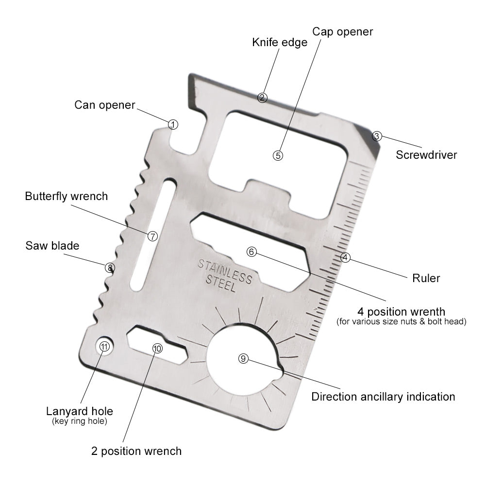 11-in-1 Wallet Multi Tool Card by HitMyNeed