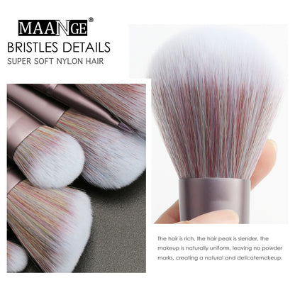 11-Piece Face Makeup Brush Set with Wooden Handles by HitMyNeed