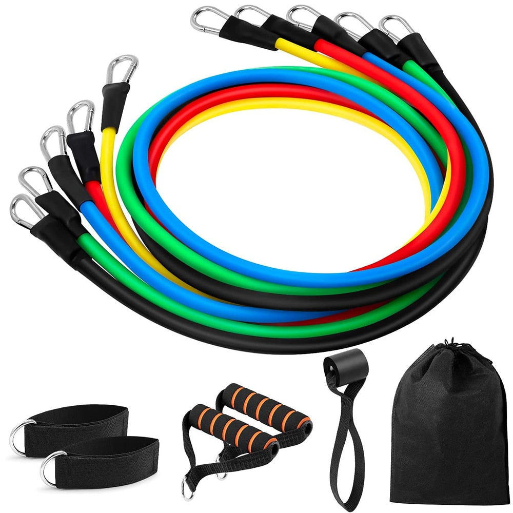 11-Piece Resistance Band Pull Rope Set with Accessories by HitMyNeed