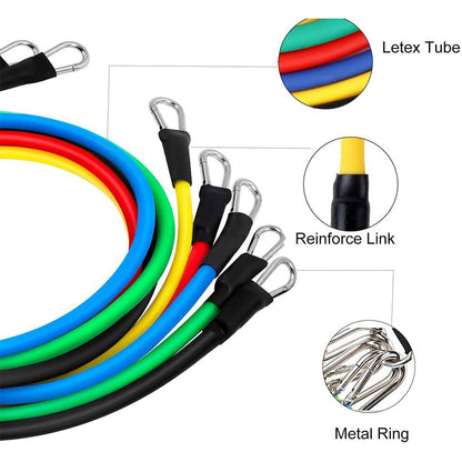 11-Piece Resistance Band Pull Rope Set with Accessories by HitMyNeed