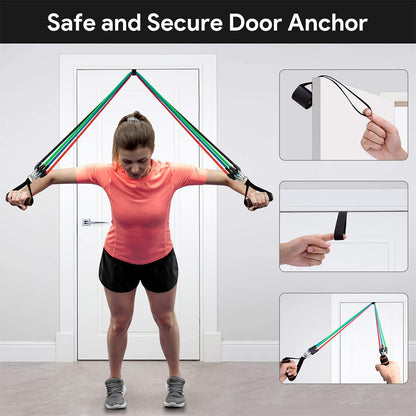 11-Piece Resistance Band Pull Rope Set with Accessories by HitMyNeed