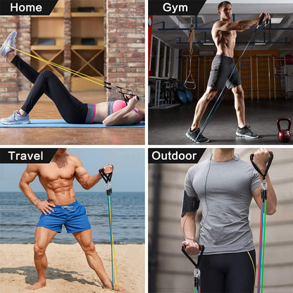 11-Piece Resistance Band Pull Rope Set with Accessories by HitMyNeed