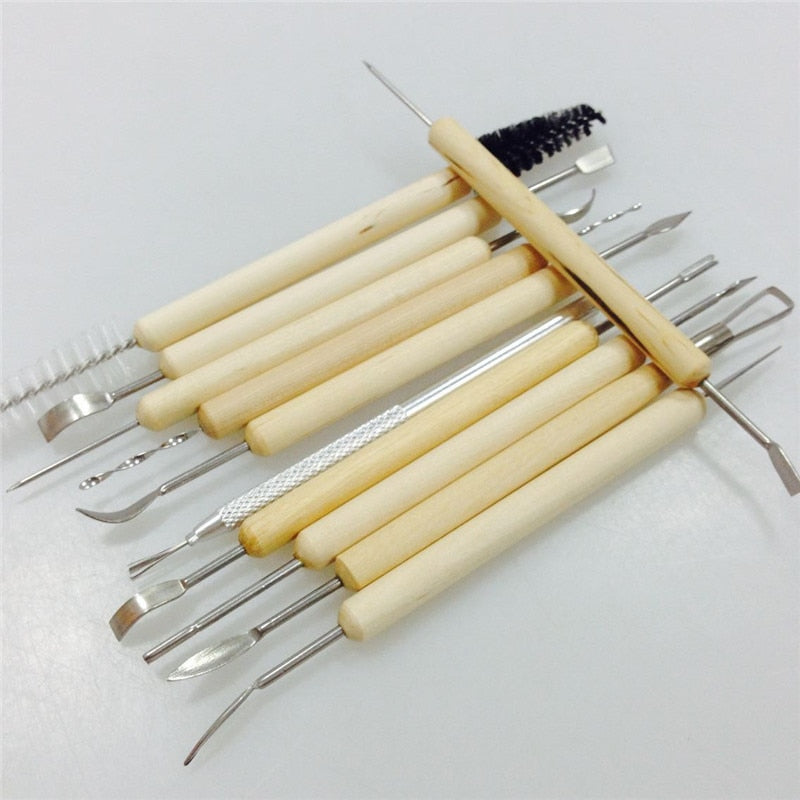 11-Piece Wood Handle Sculpting Tools Set by HitMyNeed