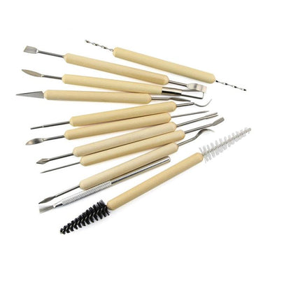 11-Piece Wood Handle Sculpting Tools Set by HitMyNeed