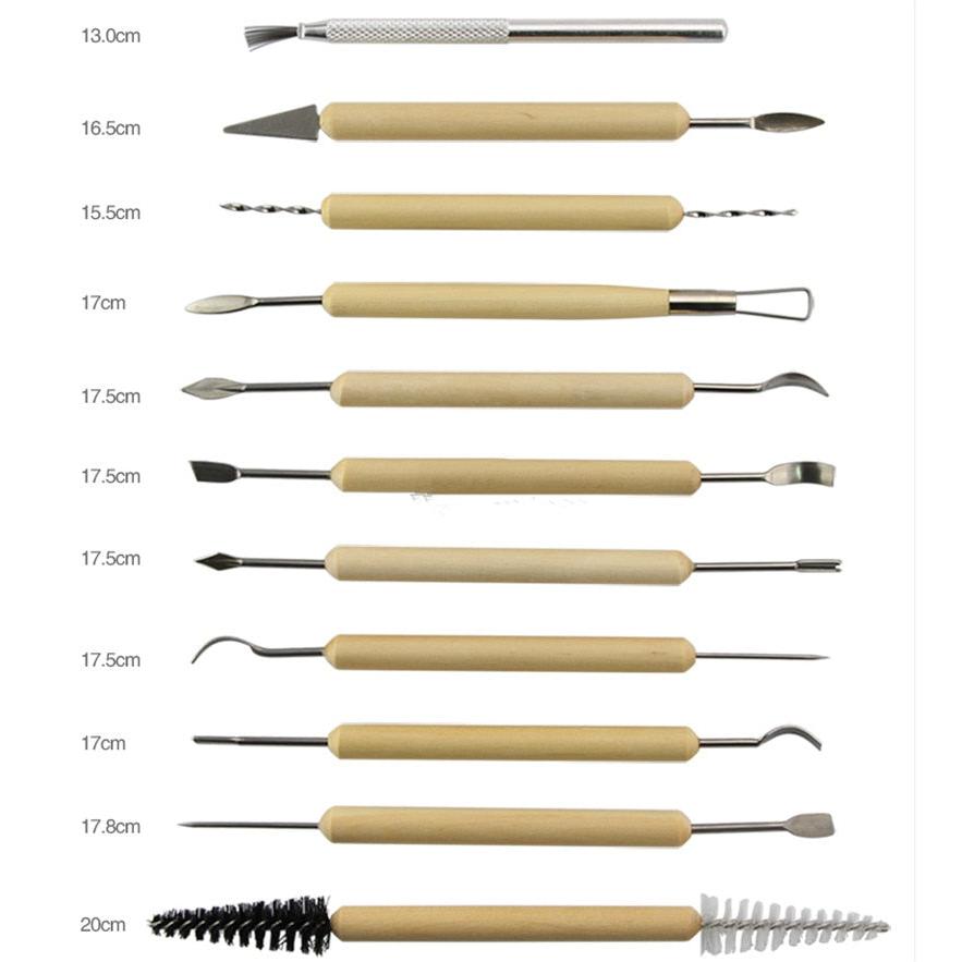 11-Piece Wood Handle Sculpting Tools Set by HitMyNeed