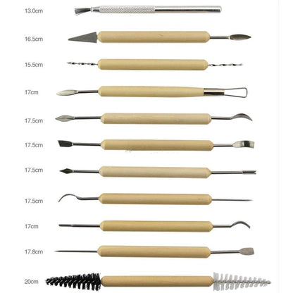 11-Piece Wood Handle Sculpting Tools Set by HitMyNeed