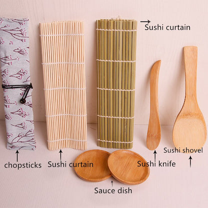 11-Piece Wooden Sushi Making Tools Set by HitMyNeed