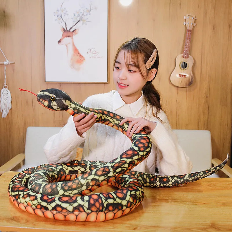 110/160cm Realistic Python Snake Plush Toy Pillow by HitMyNeed