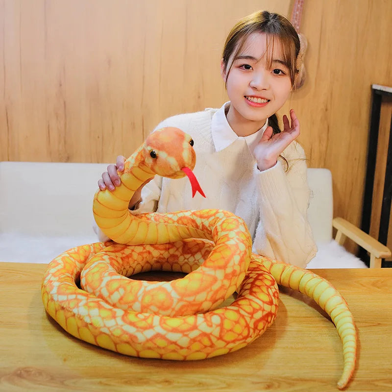 110/160cm Realistic Python Snake Plush Toy Pillow by HitMyNeed
