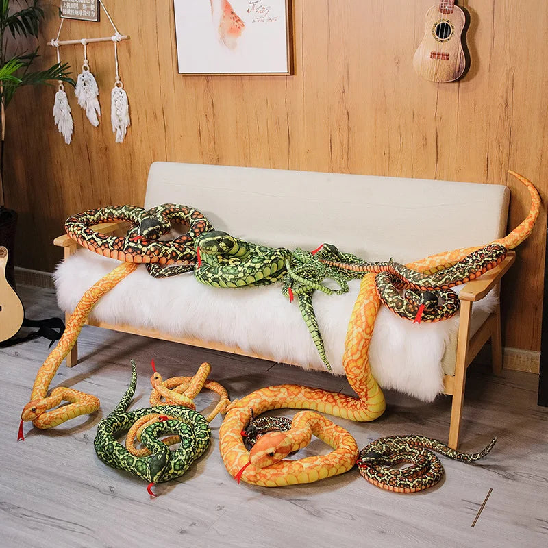 110/160cm Realistic Python Snake Plush Toy Pillow by HitMyNeed