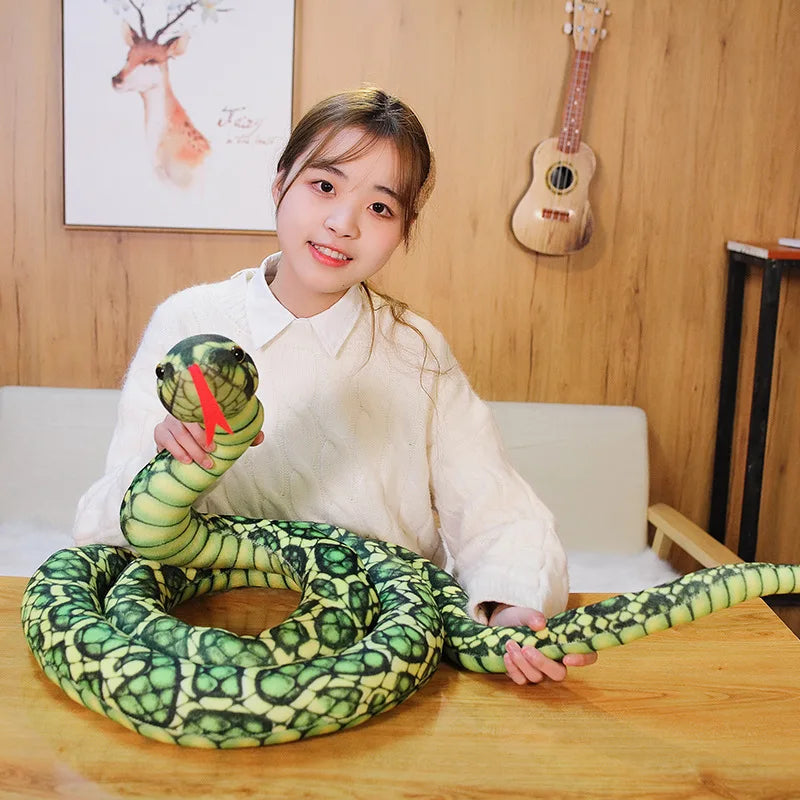 110/160cm Realistic Python Snake Plush Toy Pillow by HitMyNeed