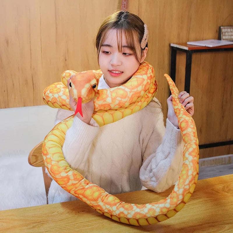 110/160cm Realistic Python Snake Plush Toy Pillow by HitMyNeed