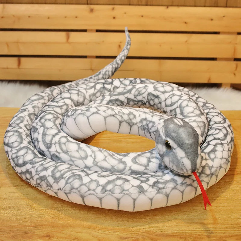 110/160cm Realistic Python Snake Plush Toy Pillow gray 110cm by HitMyNeed