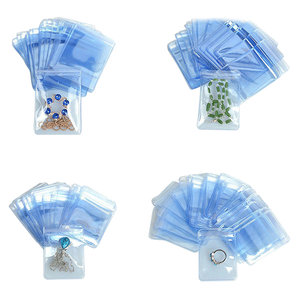 Clear PVC Ziplock Jewelry Bags (100 Pack)