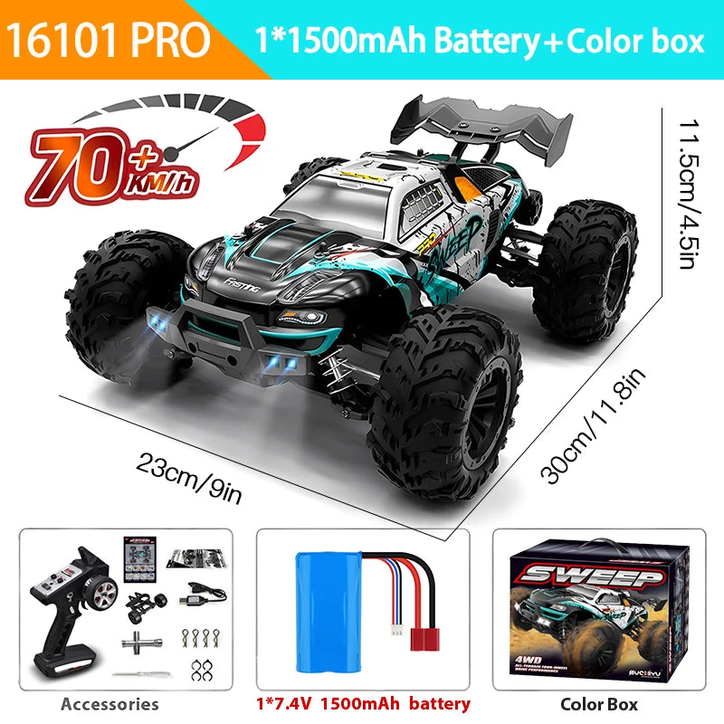 1:16 4WD 70km/h RC Drift Monster Truck with LED 16101pro-70km-h-box by HitMyNeed