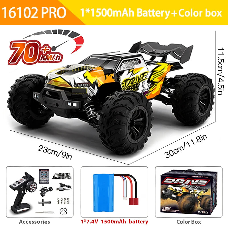 1:16 4WD 70km/h RC Drift Monster Truck with LED 16102pro-70km-h-box by HitMyNeed