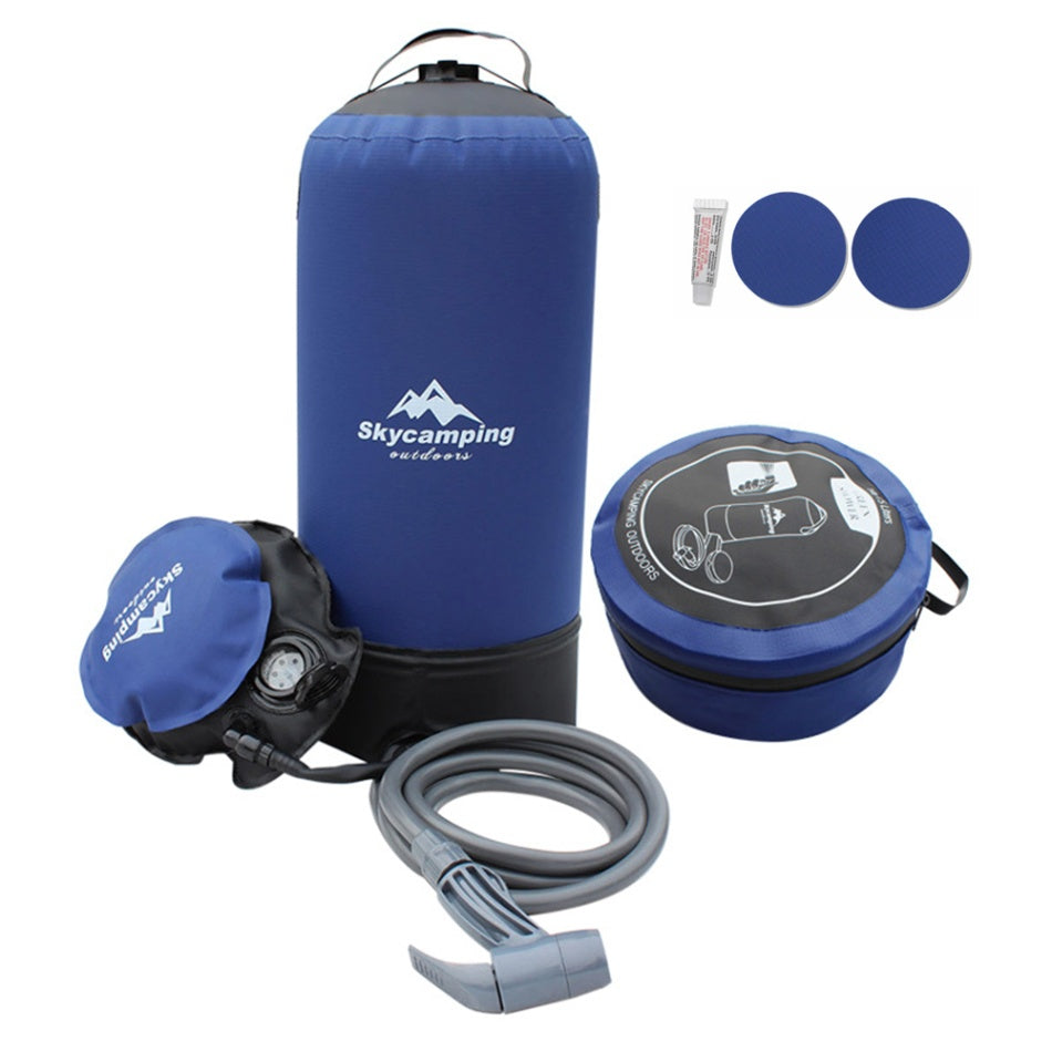 11L Inflatable Camping Shower Bag with Foot Pump by HitMyNeed