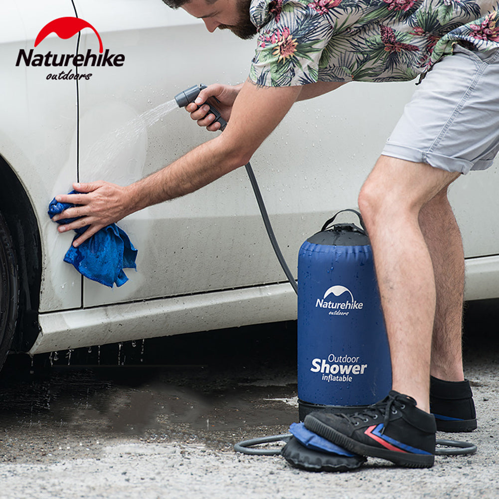 11L Inflatable Camping Shower Bag with Foot Pump by HitMyNeed
