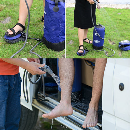 11L Inflatable Camping Shower Bag with Foot Pump by HitMyNeed