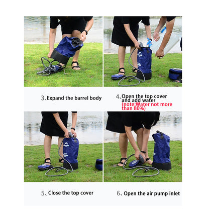 11L Inflatable Camping Shower Bag with Foot Pump by HitMyNeed