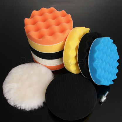 11pc Car Buffer Polisher Pads Set with Drill Adapter by HitMyNeed