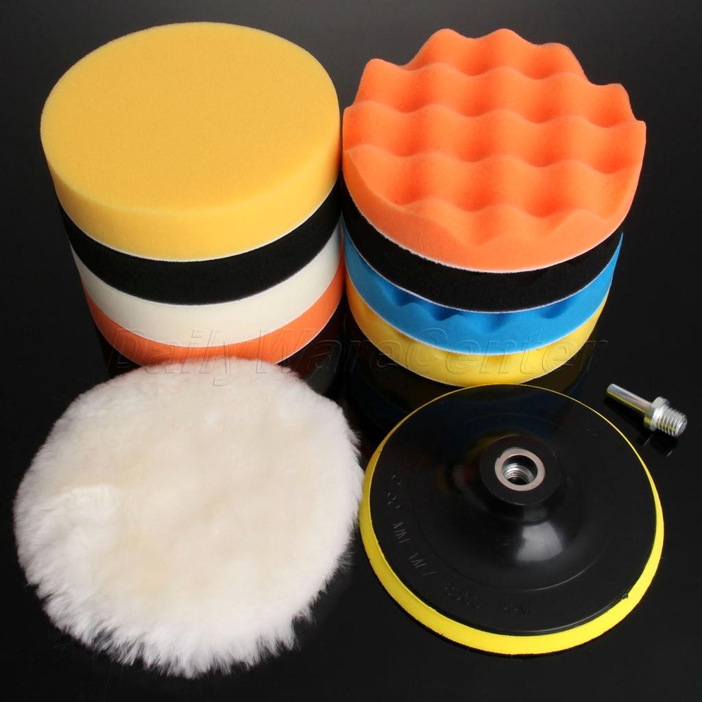 11pc Car Buffer Polisher Pads Set with Drill Adapter by HitMyNeed