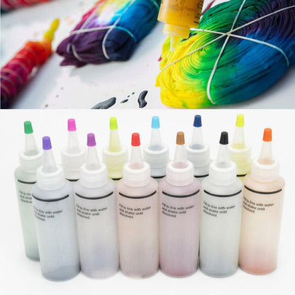 12-Bottle One-Step Tie-Dye Kit with Accessories by HitMyNeed
