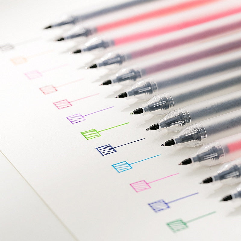 12-Color 0.5mm Gel Ink Pens Set by HitMyNeed