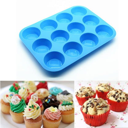 12-Cup Silicone Muffin and Cupcake Baking Tray by HitMyNeed