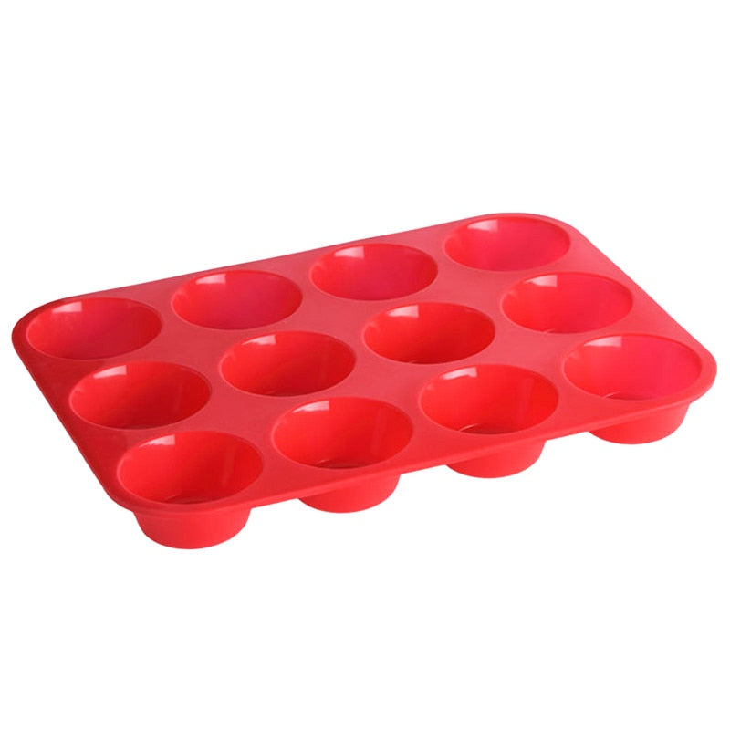 12-Cup Silicone Muffin and Cupcake Baking Tray by HitMyNeed