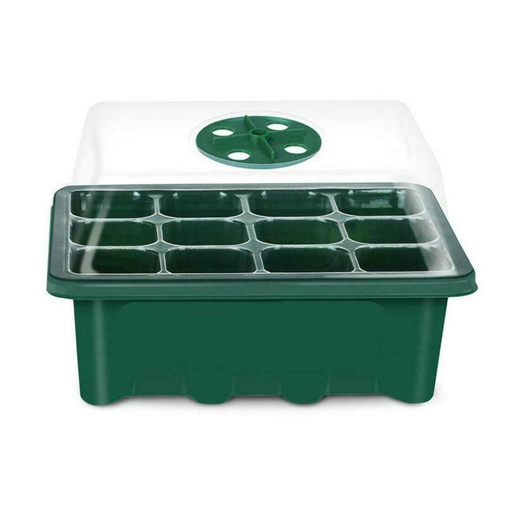 12-Grid Seedling Tray Propagation Box with Vent Lid by HitMyNeed
