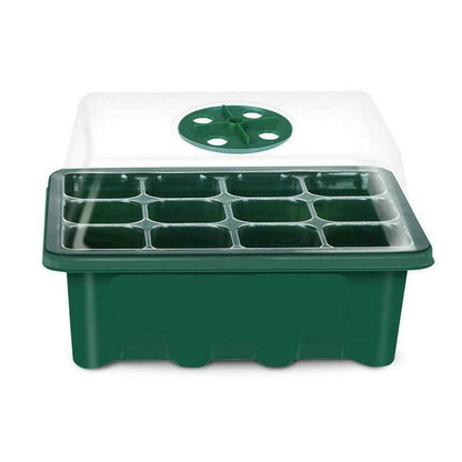 12-Grid Seedling Tray Propagation Box with Vent Lid by HitMyNeed