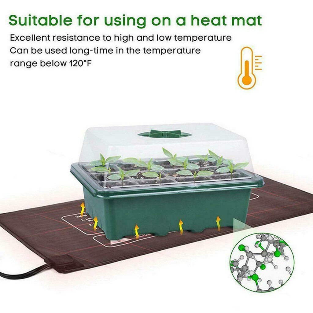 12-Grid Seedling Tray Propagation Box with Vent Lid by HitMyNeed