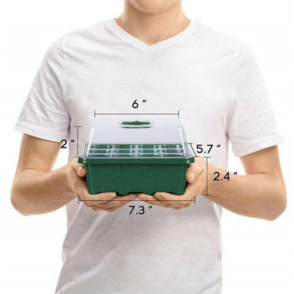 12-Grid Seedling Tray Propagation Box with Vent Lid by HitMyNeed