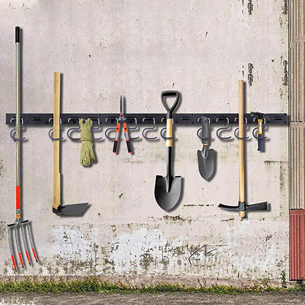 12 Hook Garage Tool Hanger Wall Rack with Screws by HitMyNeed