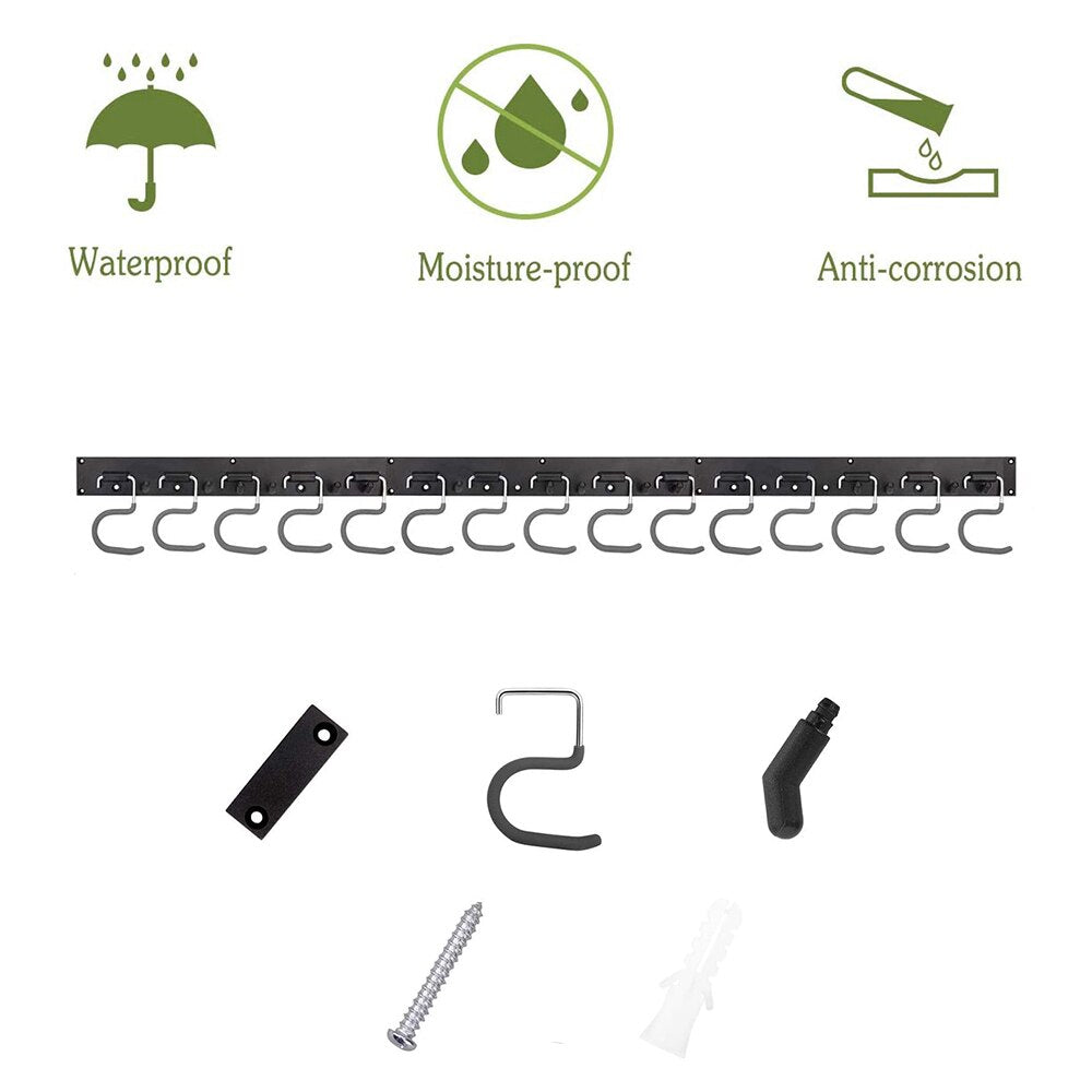 12 Hook Garage Tool Hanger Wall Rack with Screws by HitMyNeed