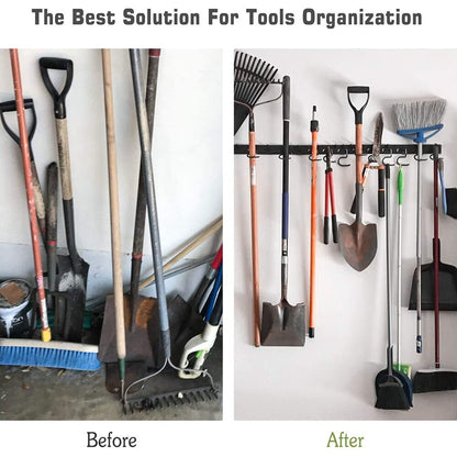 12 Hook Garage Tool Hanger Wall Rack with Screws by HitMyNeed