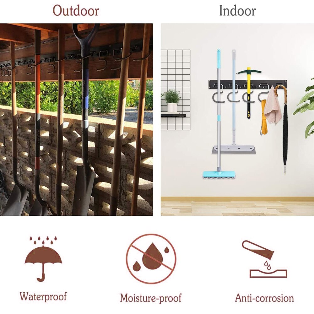 12 Hook Garage Tool Hanger Wall Rack with Screws by HitMyNeed
