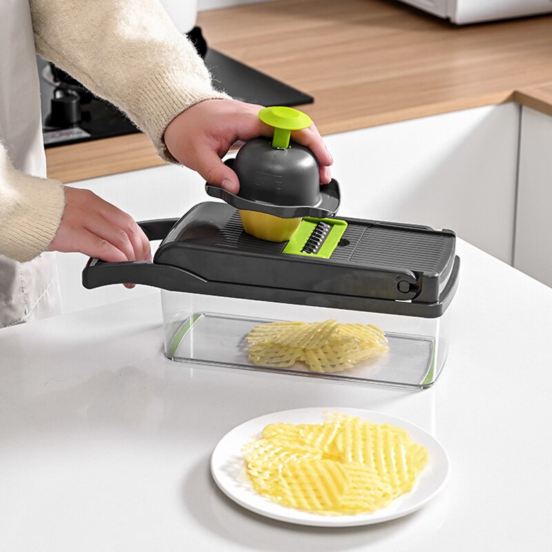 12-in-1 Vegetable Slicer with Basket and Graters by HitMyNeed