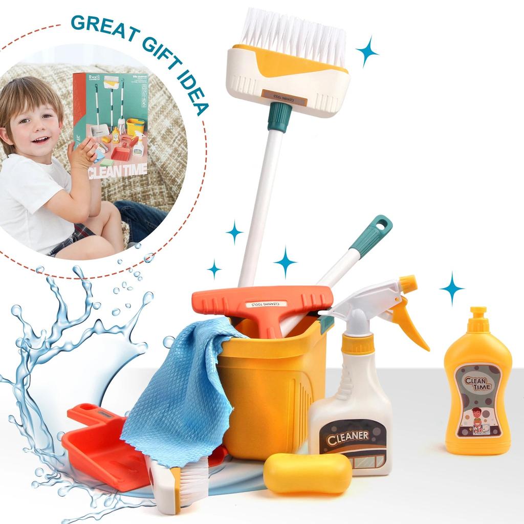 12-Piece Kids Cleaning Toy Set with Realistic Tools by HitMyNeed