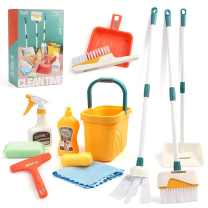 12-Piece Kids Cleaning Toy Set with Realistic Tools one-set-with-box by HitMyNeed