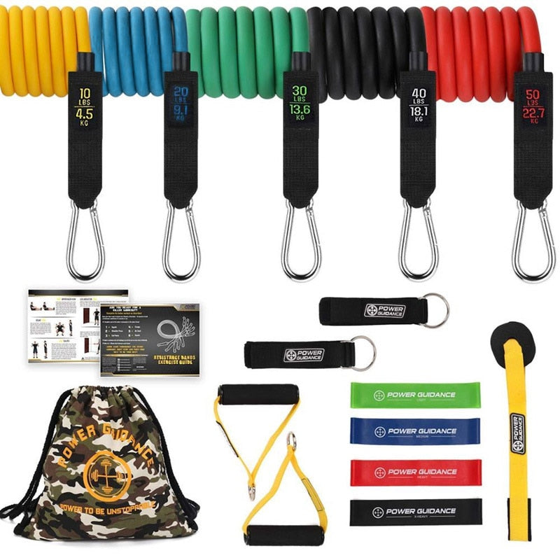 12-Piece Resistance Band Set with Handles & Door Anchor by HitMyNeed