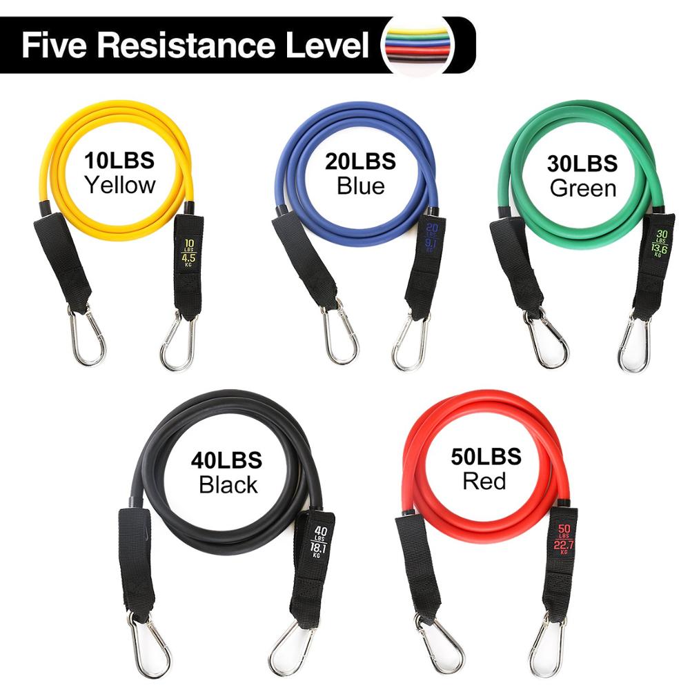 12-Piece Resistance Band Set with Handles & Door Anchor by HitMyNeed