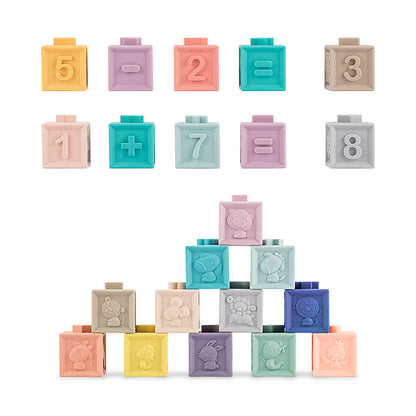 12-Piece Silicone Toddler Learning Blocks Set by HitMyNeed