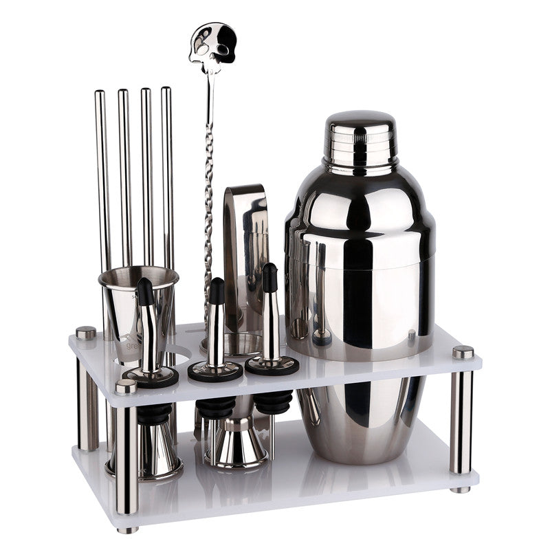 12-Piece Stainless Steel Cocktail Bar Set with Stand by HitMyNeed
