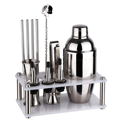 12-Piece Stainless Steel Cocktail Bar Set with Stand by HitMyNeed